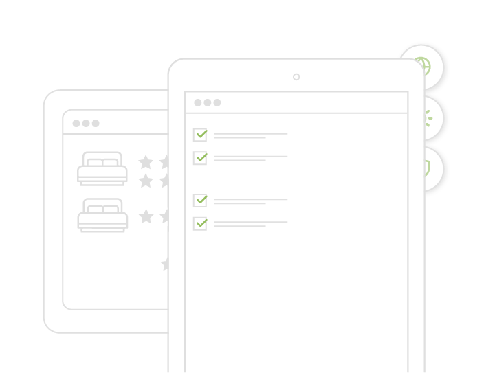 The checklist for check-ins. 
