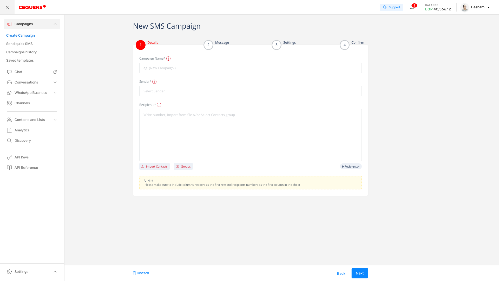 Add recipients