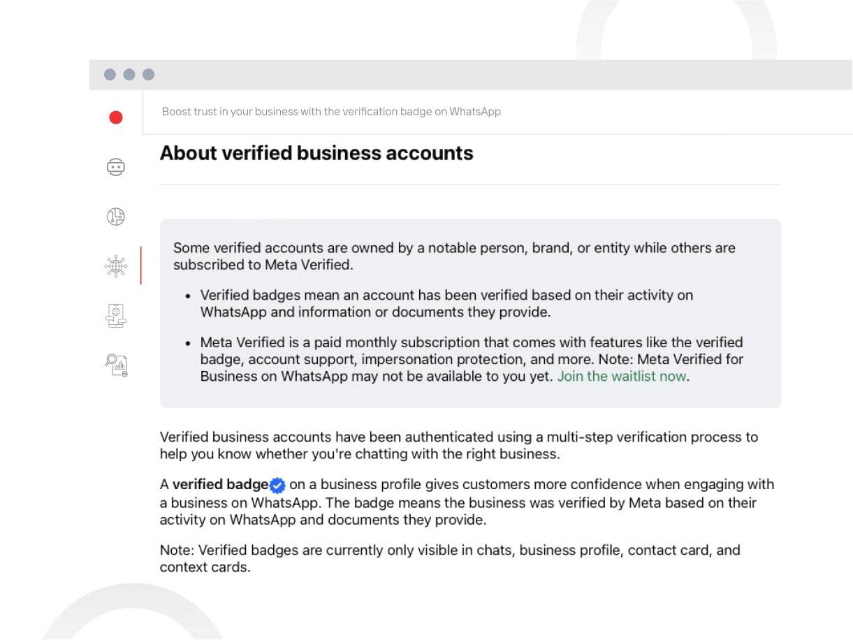 Verified business profile